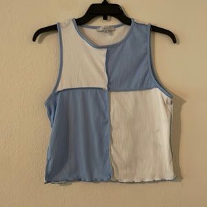 Gaze Blue & White Tank Top